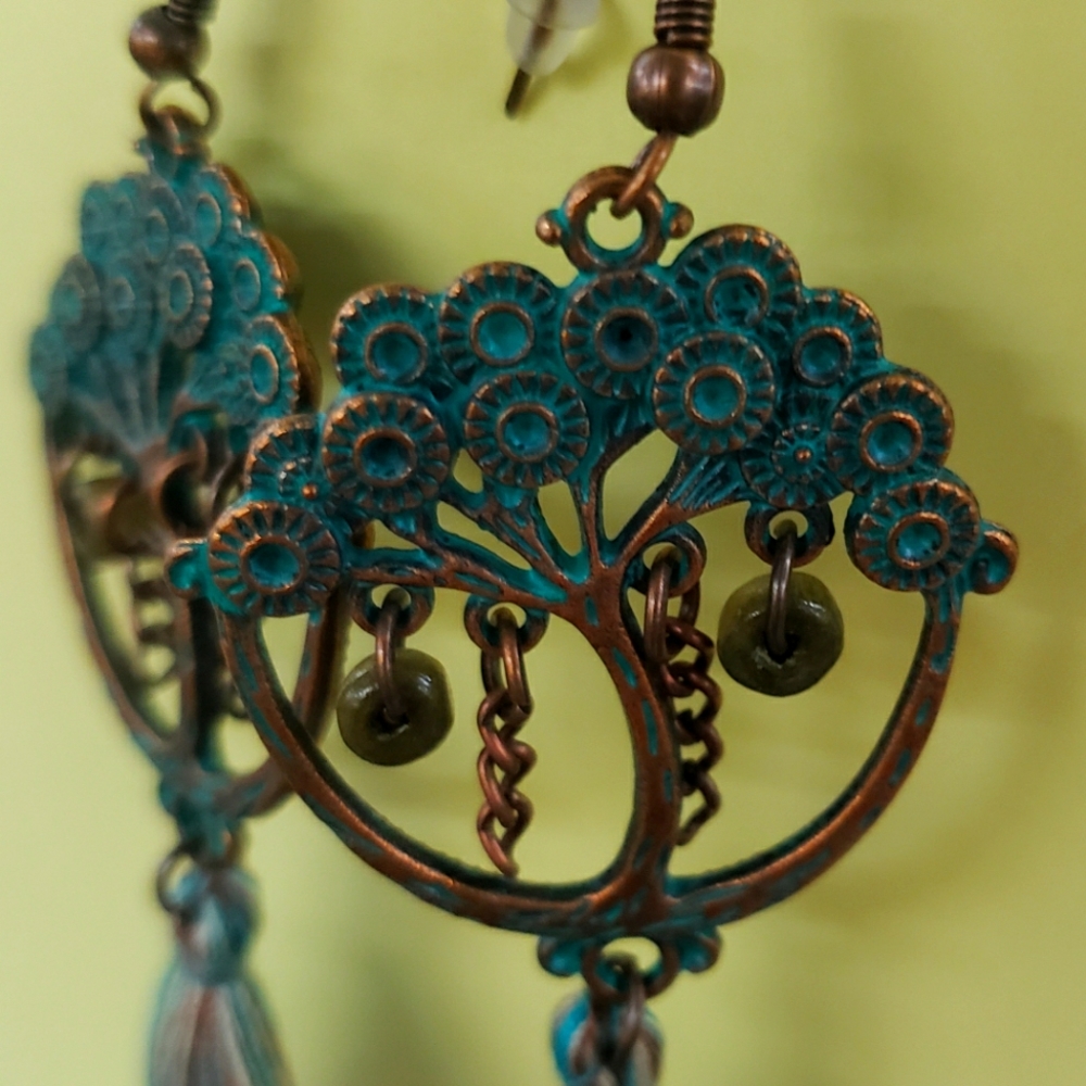 Geometric Vintage Folk Charm Earrings Ancient Copper